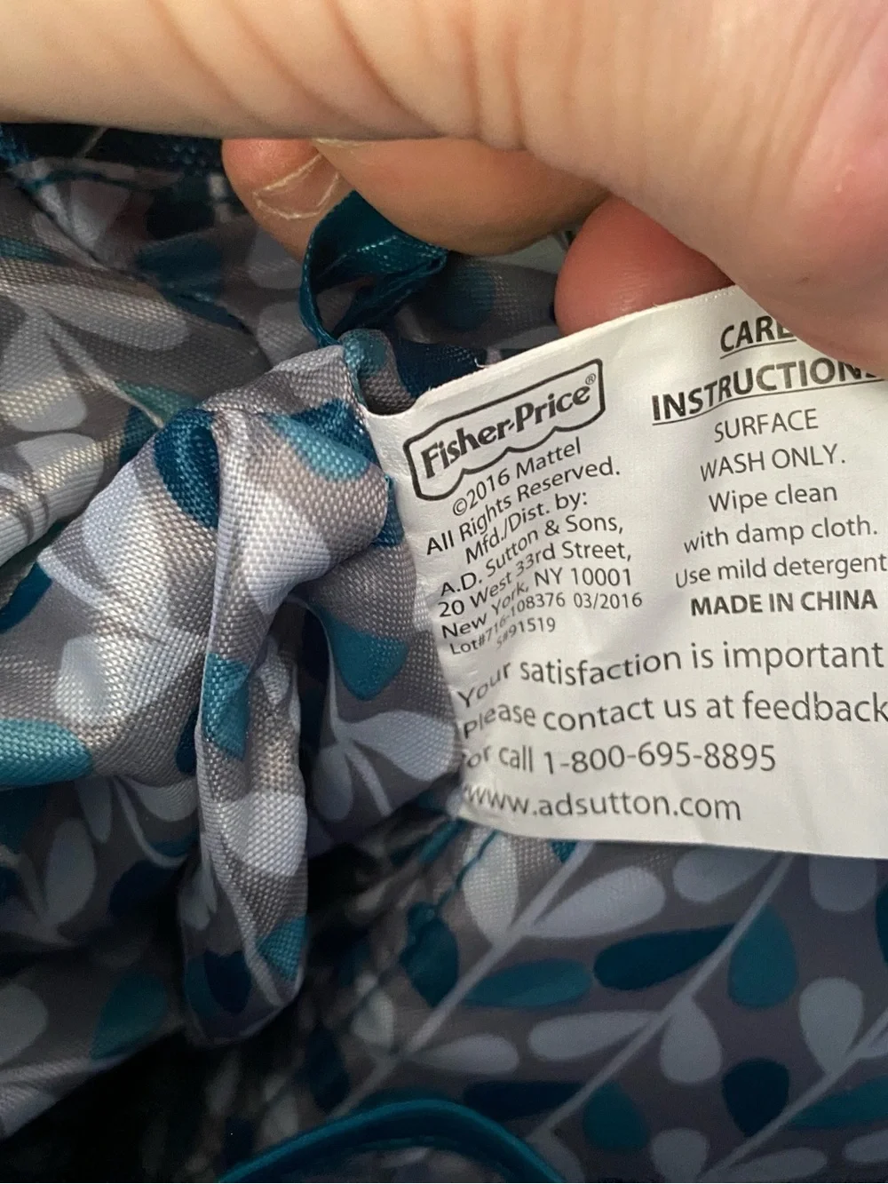 Fisher-Price Diaper Bag with Instant Wipe Access Changing Pad Insulated Teal